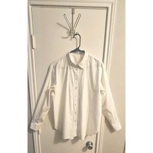 Calvin Klein Cotton Long Sleeve Button Down Shirt Large Minimalist Preppy Dressy